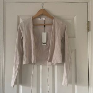 Lett Vienna Wrap Top in Ecru XS NWT